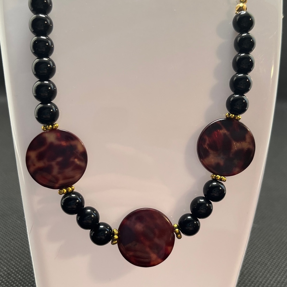 Chic Gold Brown Black Necklace Set